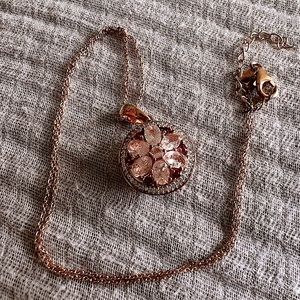 Natural Morganite & Rhodolite Garnet Necklace